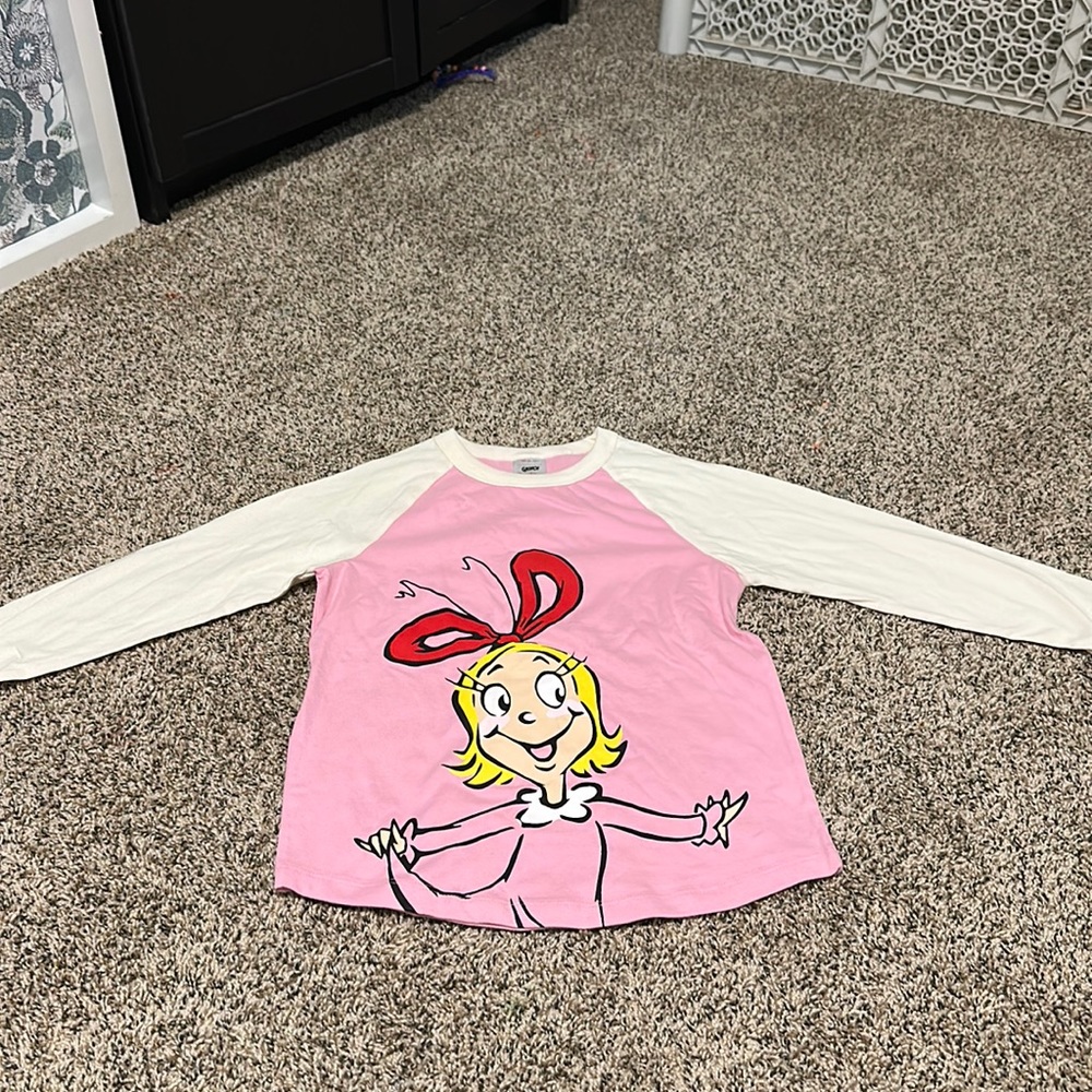 Hanna Andersson girls Grinch shirt, long sleeve size 8